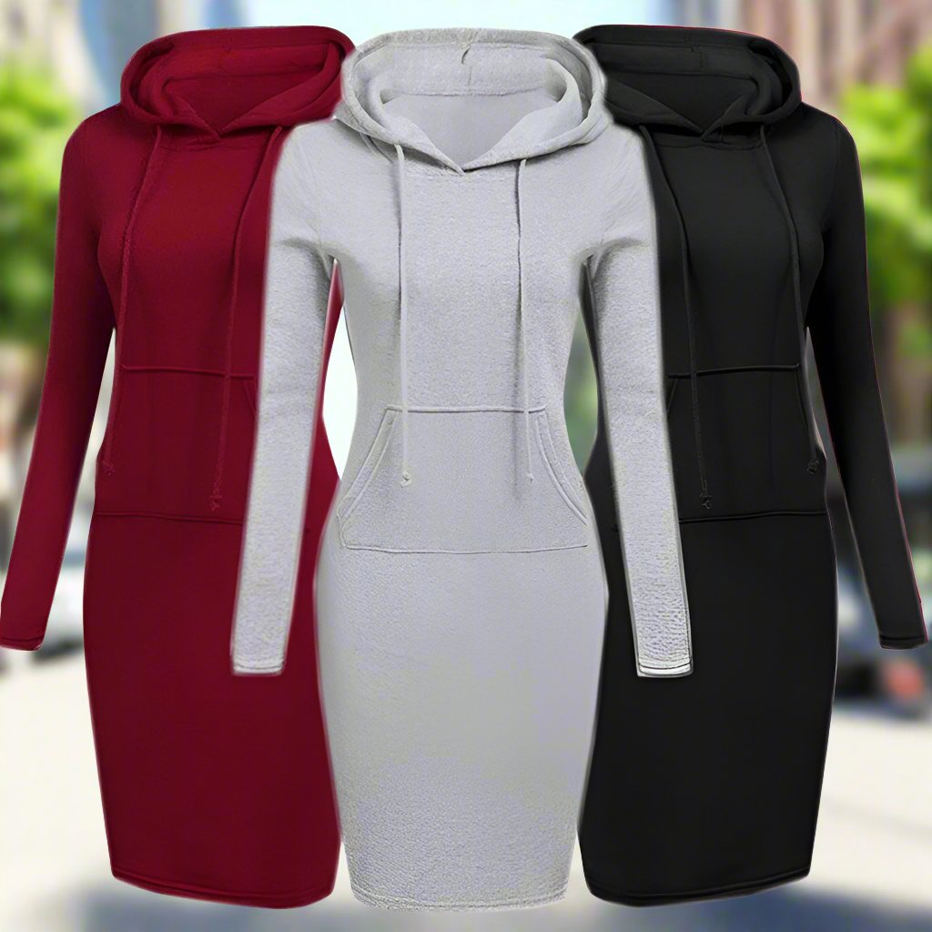 Autumn Winter Women Hoodies Sweatshirts Long-sleeved Dress