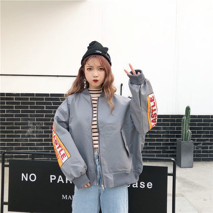 Women's Harajuku thin bomber jacket