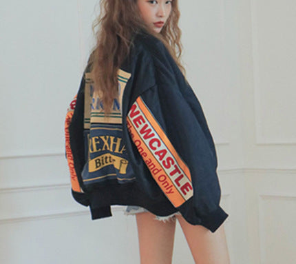 Women's Harajuku thin bomber jacket