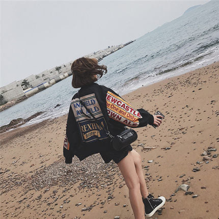 Women's Harajuku thin bomber jacket