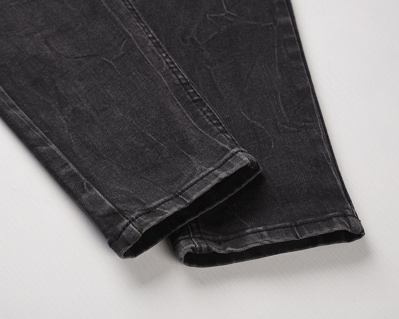 Snowflake washed slim-fit jeans