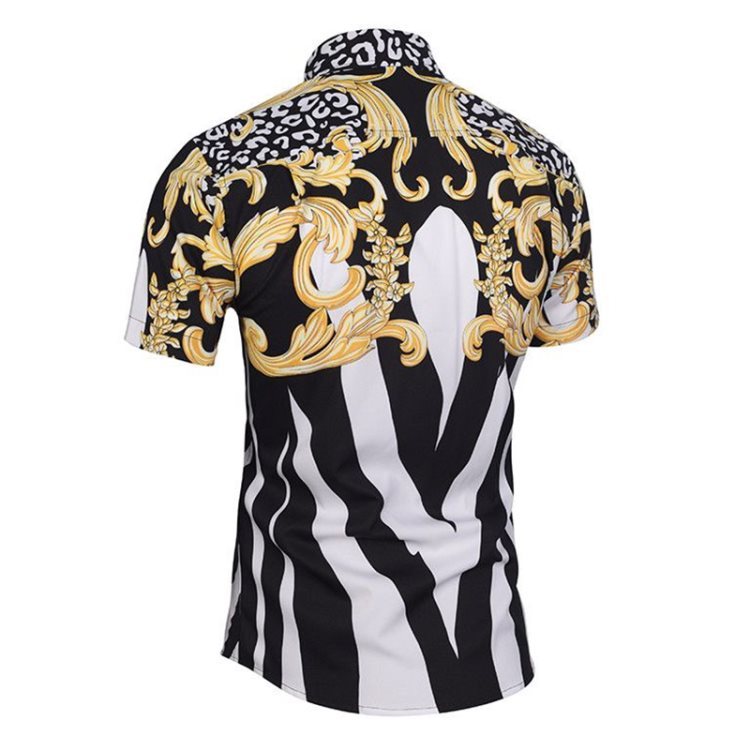 Fashion 3D Print Luxury Harajuku Men Dress Shirts