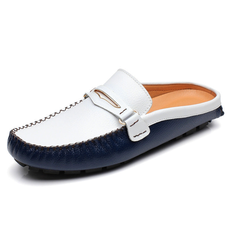 Men's Slippers, Men's Trendy, Summer Leather Half-Support Men