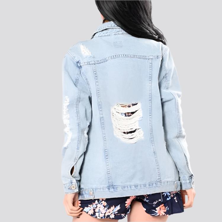 Fashion Plus Size Denim Jacket Women's Clothing