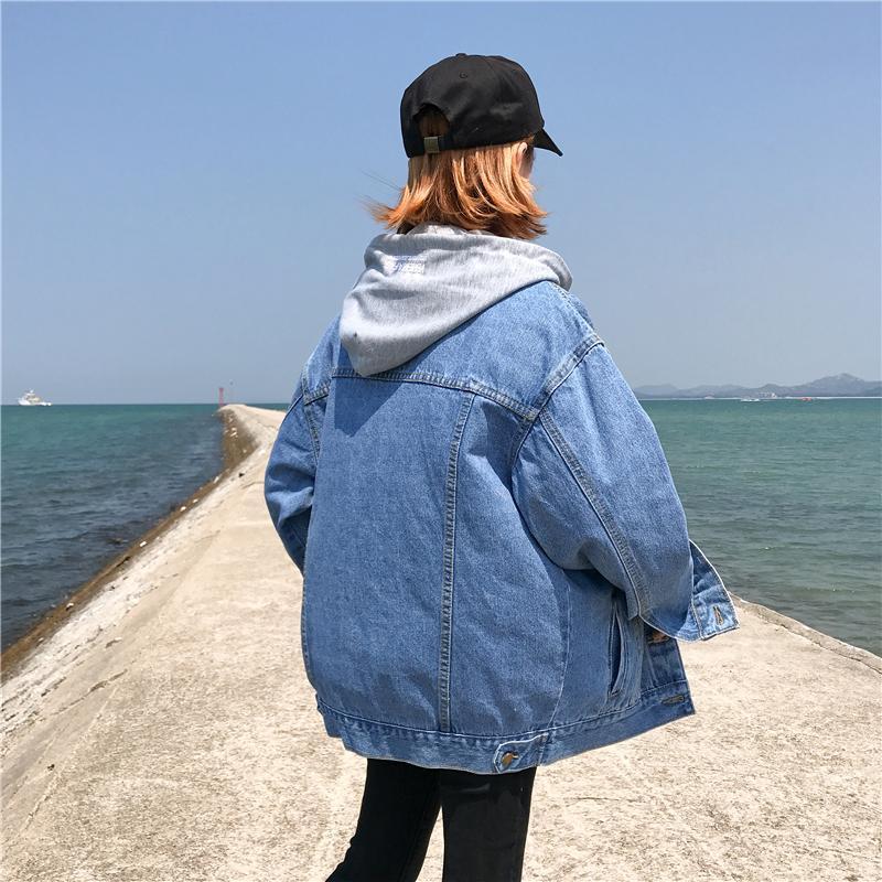 Denim Jacket Women Short Hooded Jacket Casual Top