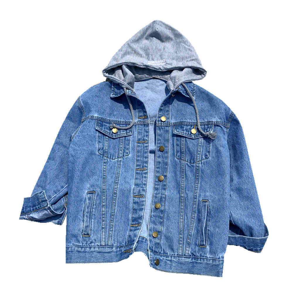 Denim Jacket Women Short Hooded Jacket Casual Top