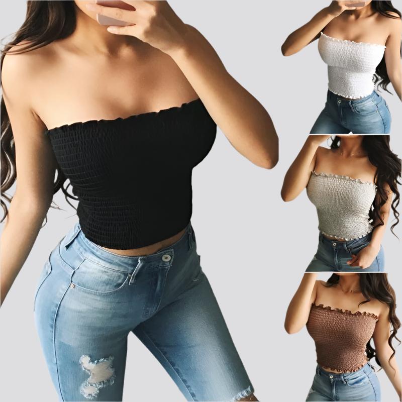 Sexy Fashion Summer Skinny Women Sleeveless Crop Tops Backl