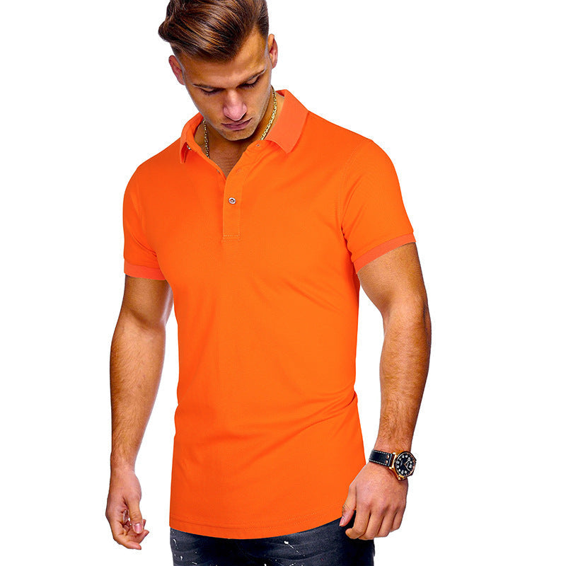 Pure Color Casual Men's Short-sleeved POLO Shirt For Men