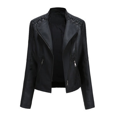 Women's Leather Jackets Women's Short Jackets Slim Thin Leather Jackets Ladies Motorcycle Suits