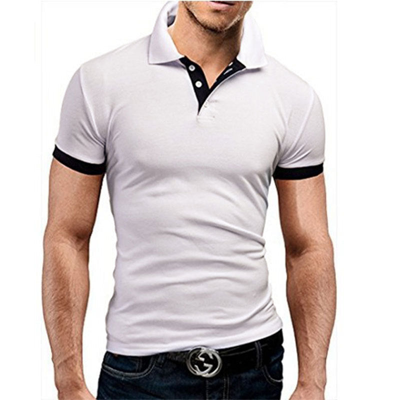 Men Tee Polo-Shirt Shorts-Sleeve Business Stritching MTP129 Men's Luxury Summer Covrlge