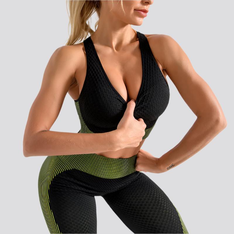 Womens Sportswear Crop Top bra Fitness High Waist Leggings