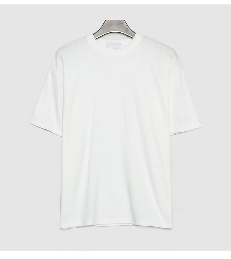 Men''s Loose Solid Color T-shirt Men''s Short Sleeve Fashion Brand Hong Kong Style Men''s Casual Top Summer Thin Cotton