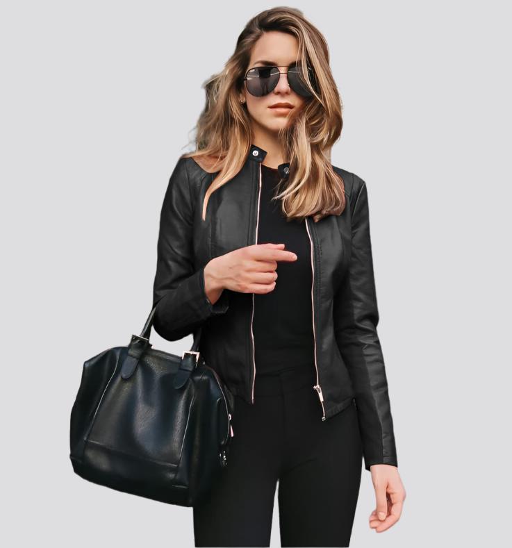 Leather PU suit jacket