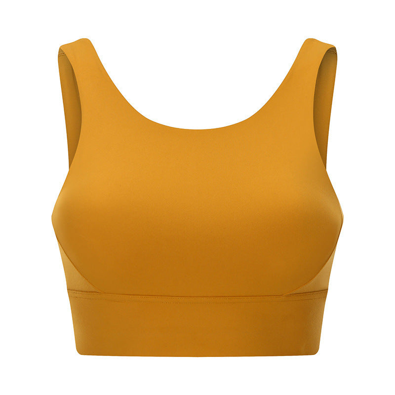 Sport Bra With Round Neck And Sport Vest With Hollow Out