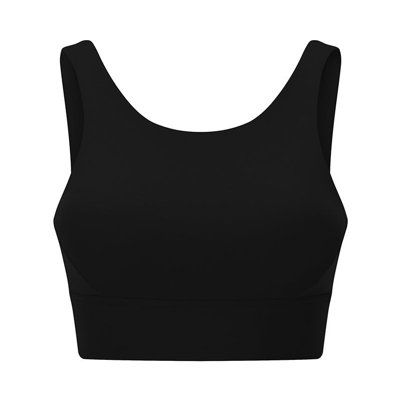 Sport Bra With Round Neck And Sport Vest With Hollow Out