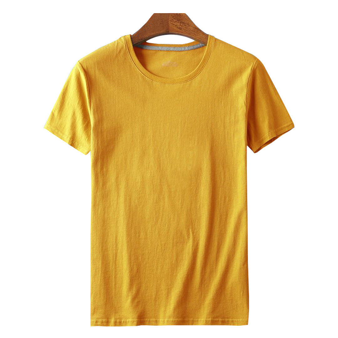 Men S Solid Color Cotton Short Sleeved T Shirt