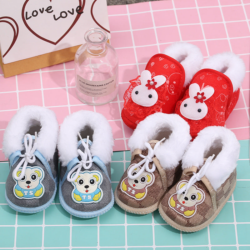 New Baby Cotton Shoes Boots Cute Rabbit Men And Women Baby Cotton Shoes Soft Sole