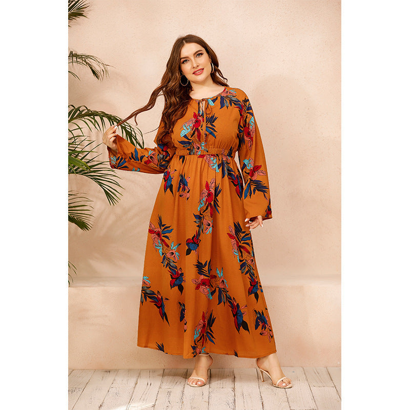 Maxi Dress floral female long sleep Robe