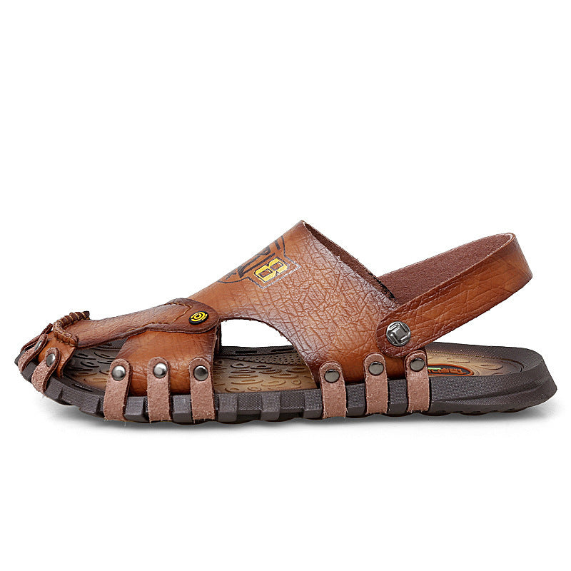 Baotou Sandals Men Casual Leather Sandals Men