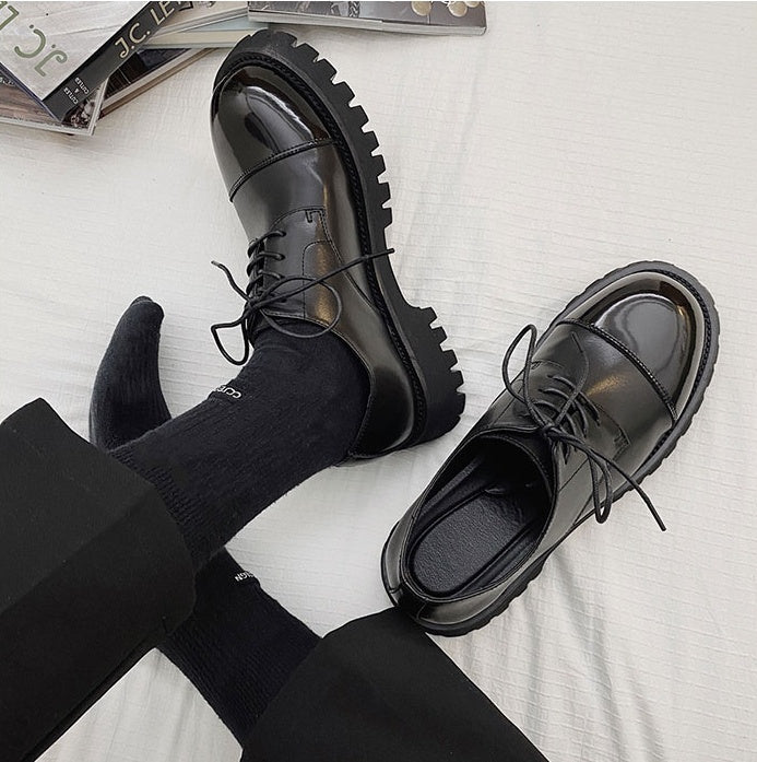 Round-Toe Leather Shoes Men'S Trend Wild Youth Business Dress Shoes Increase The Trend Of British Leather Men'S Shoes