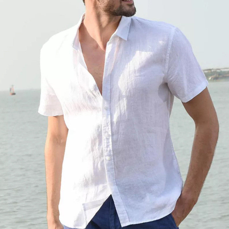 European And American Summer Short-sleeved Casual Men's Shirts