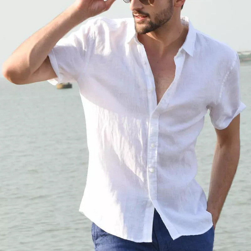 European And American Summer Short-sleeved Casual Men's Shirts