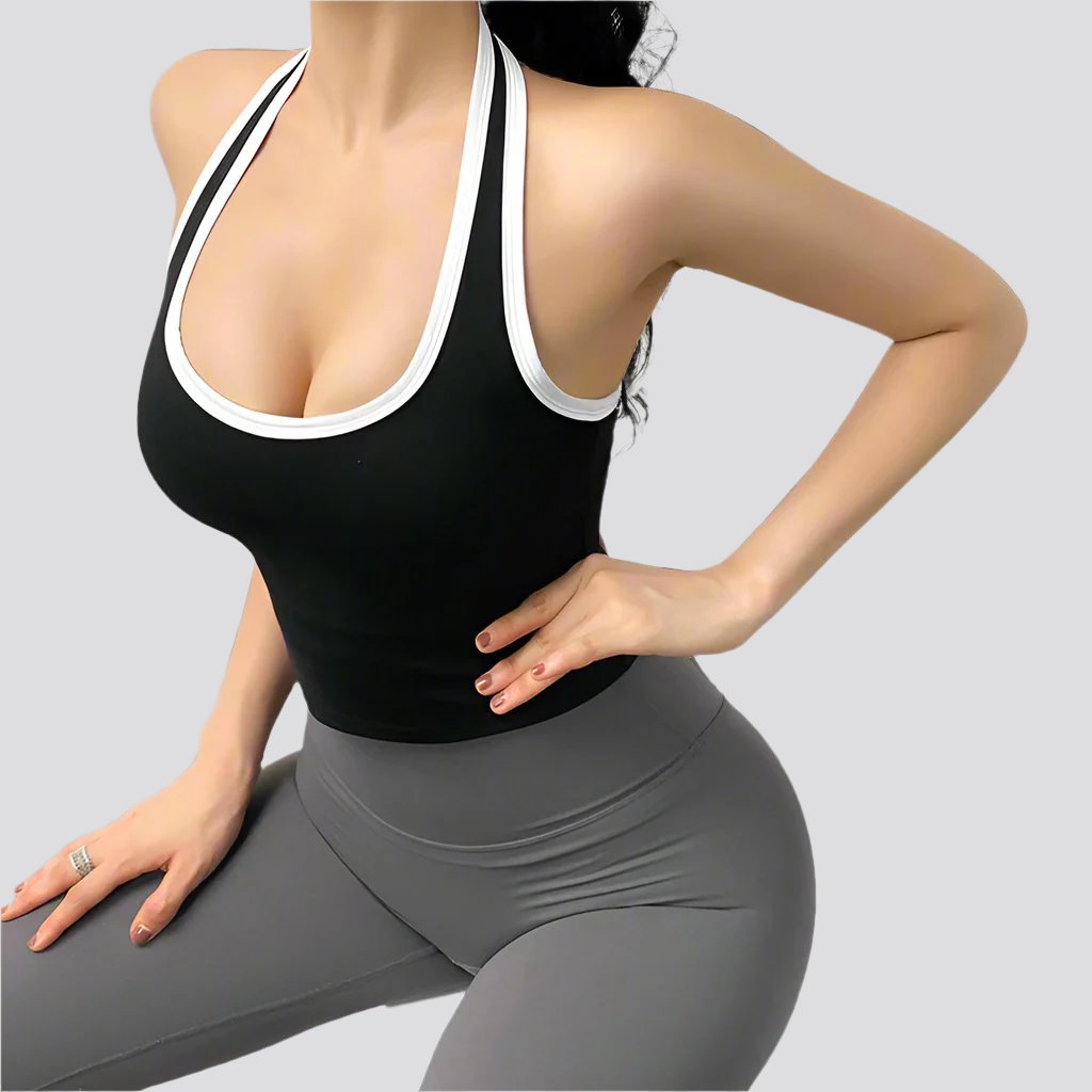 Women Padded Yoga Vest Tight Waist Length Fitness Tank Top Sport Bra  Breathable Gym Bra Workout Running Top Clothes