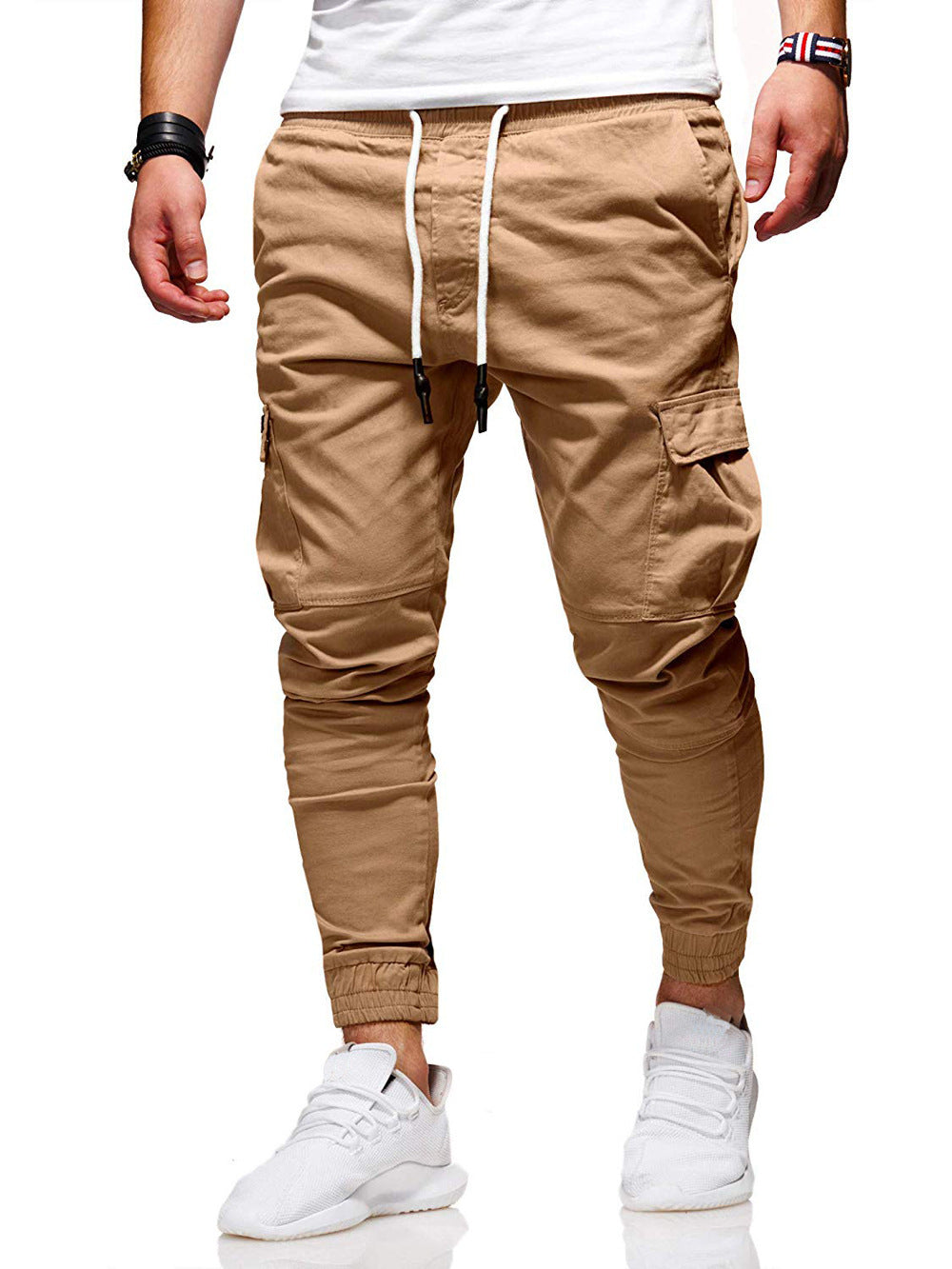 Tethered Elastic Sports Baggy Pants Long Casual Pants Jogging Pants