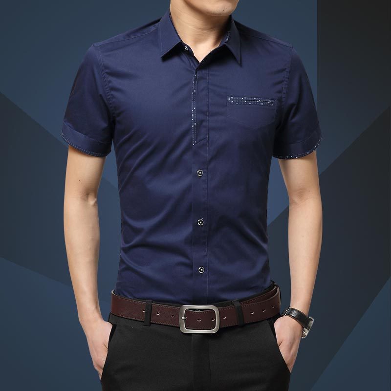 Men's Short Sleeved Shirts Summer Slim Business Casual Men's Shirts