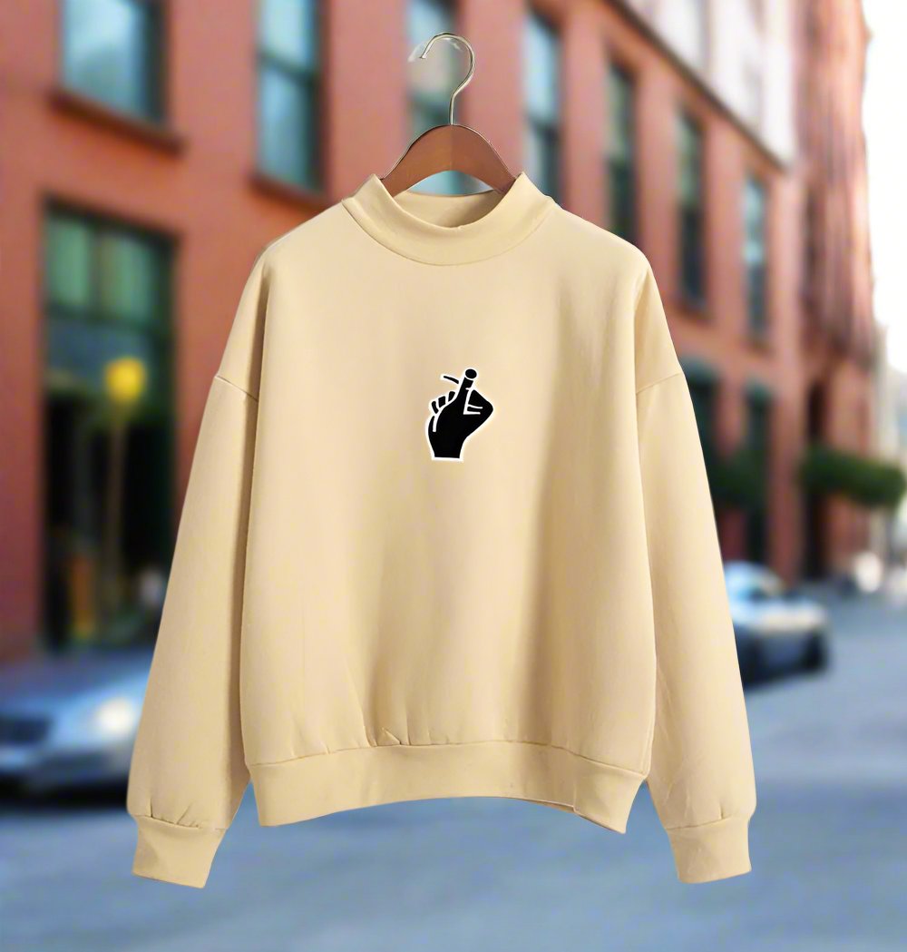 Fast Selling Popular Women''s Clothing Korean Ulzzang Love Finger Than Heart Gesture Plush Sweater