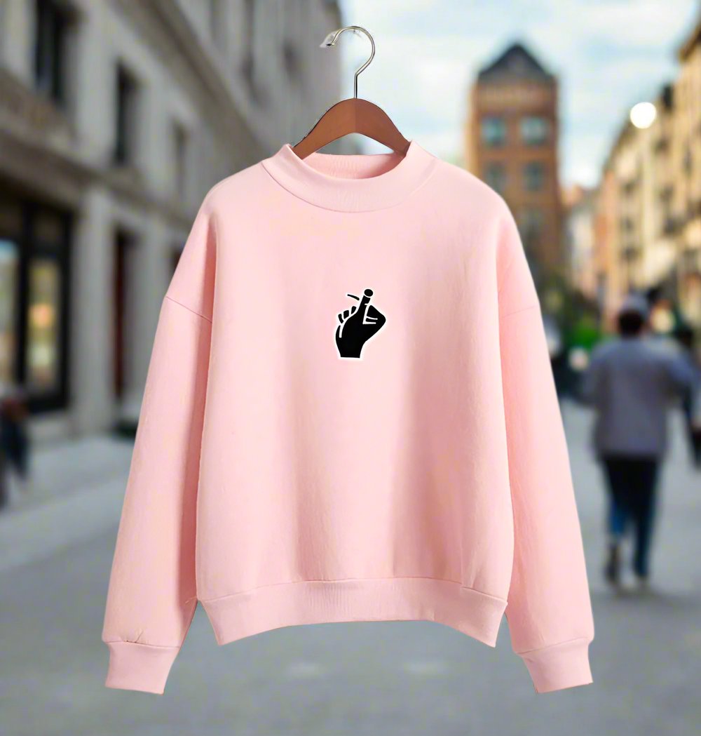 Fast Selling Popular Women''s Clothing Korean Ulzzang Love Finger Than Heart Gesture Plush Sweater