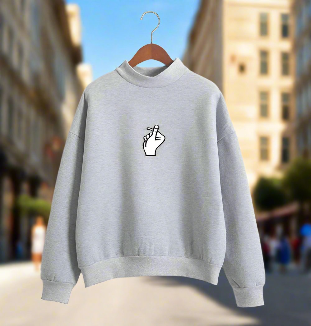 Fast Selling Popular Women''s Clothing Korean Ulzzang Love Finger Than Heart Gesture Plush Sweater