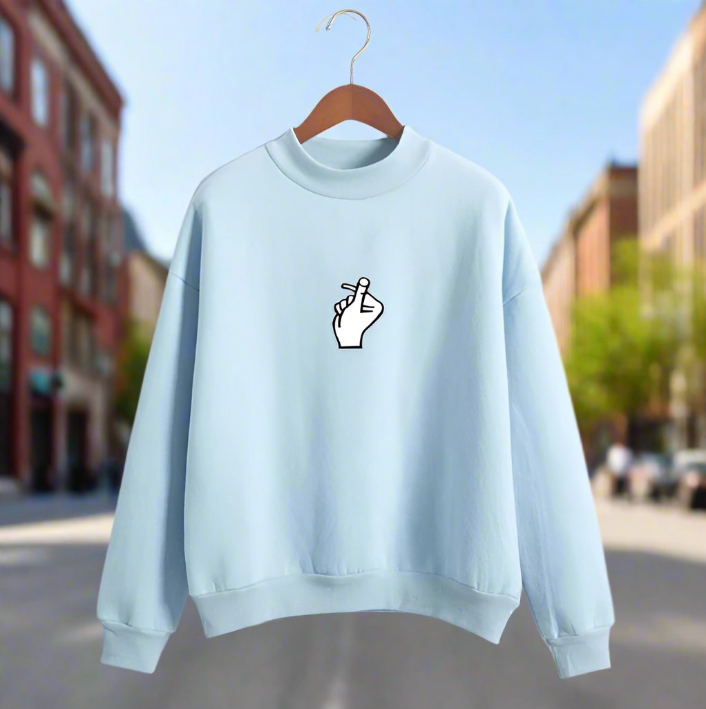 Fast Selling Popular Women''s Clothing Korean Ulzzang Love Finger Than Heart Gesture Plush Sweater