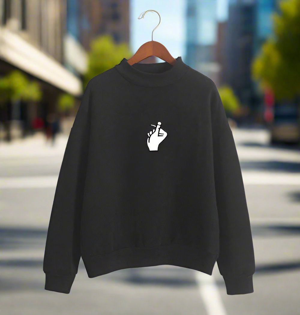 Fast Selling Popular Women''s Clothing Korean Ulzzang Love Finger Than Heart Gesture Plush Sweater