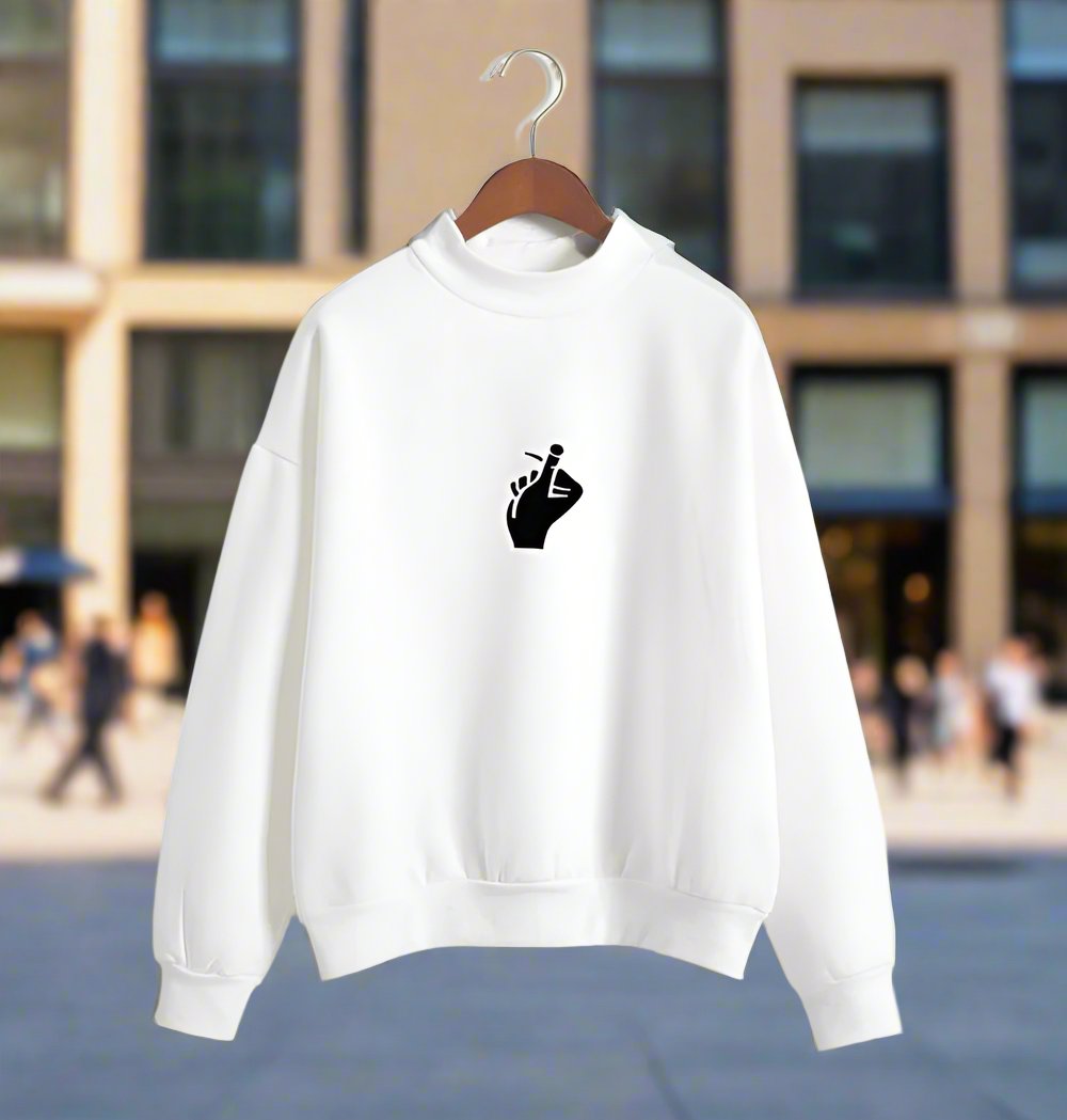 Fast Selling Popular Women''s Clothing Korean Ulzzang Love Finger Than Heart Gesture Plush Sweater