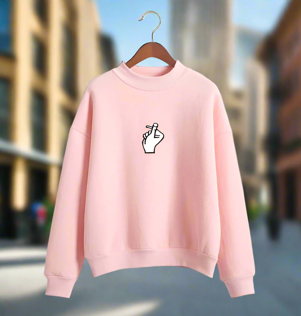 Fast Selling Popular Women''s Clothing Korean Ulzzang Love Finger Than Heart Gesture Plush Sweater