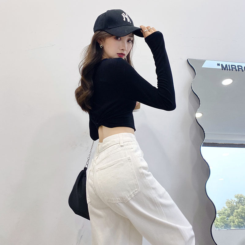 Loose Casual Pants White Jeans Women Trousers