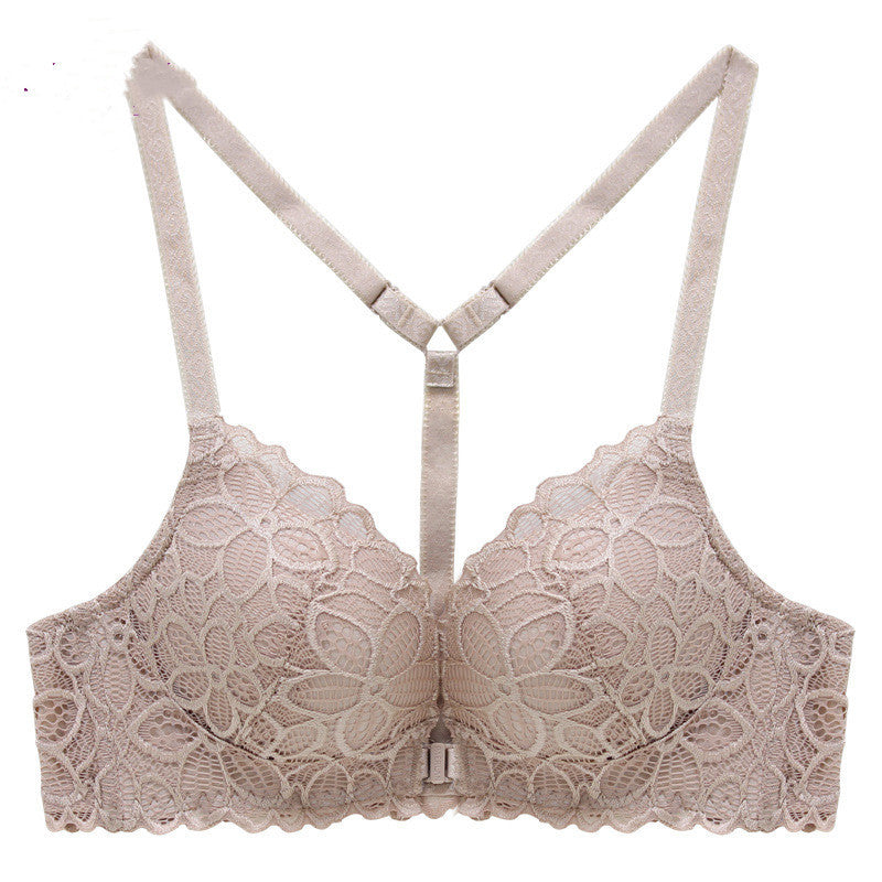 Front Button Bra Lace Without Steel Ring Bra