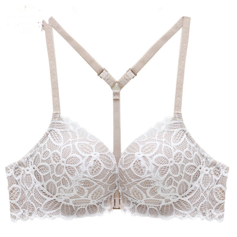 Front Button Bra Lace Without Steel Ring Bra