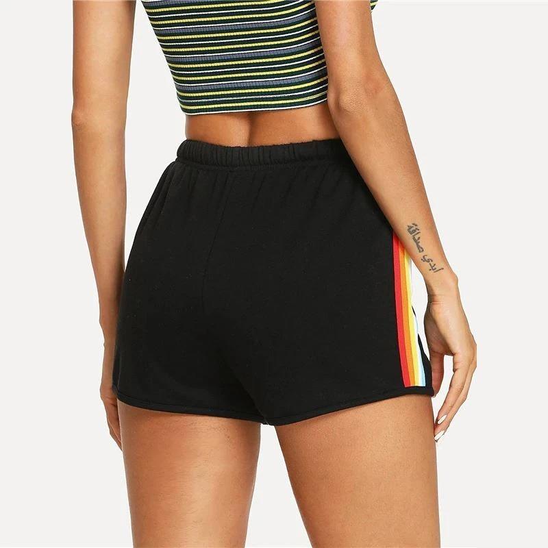 Casual Sports Loose Rainbow Shorts Women Fitness Women