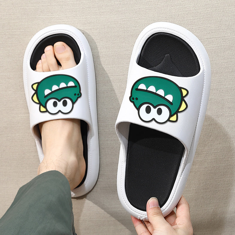 Slippers Men Wear Net Red Ins Tide Home Non-Slip Cartoon Cute Thick Bottom Stepping On Shit In Summer Men's Sandals Summer