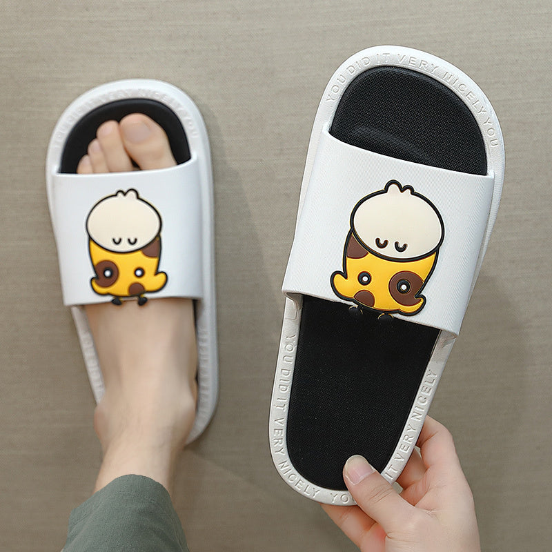 Slippers Men Wear Net Red Ins Tide Home Non-Slip Cartoon Cute Thick Bottom Stepping On Shit In Summer Men's Sandals Summer