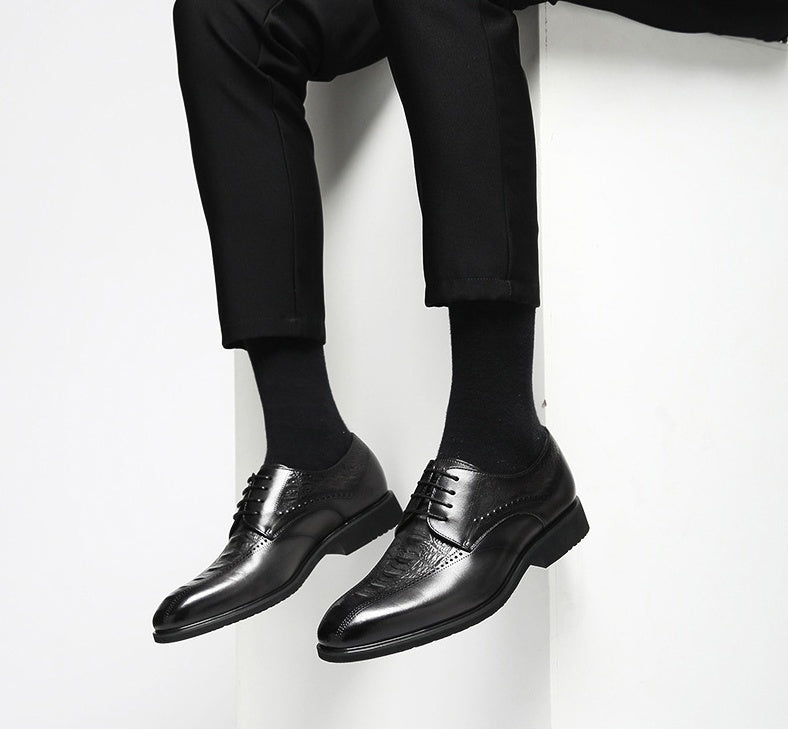 Autumn New Style Carved Hollow Business Dress Shoes Men