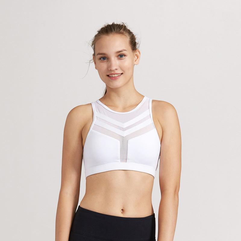 Shockproof splicing sports bra