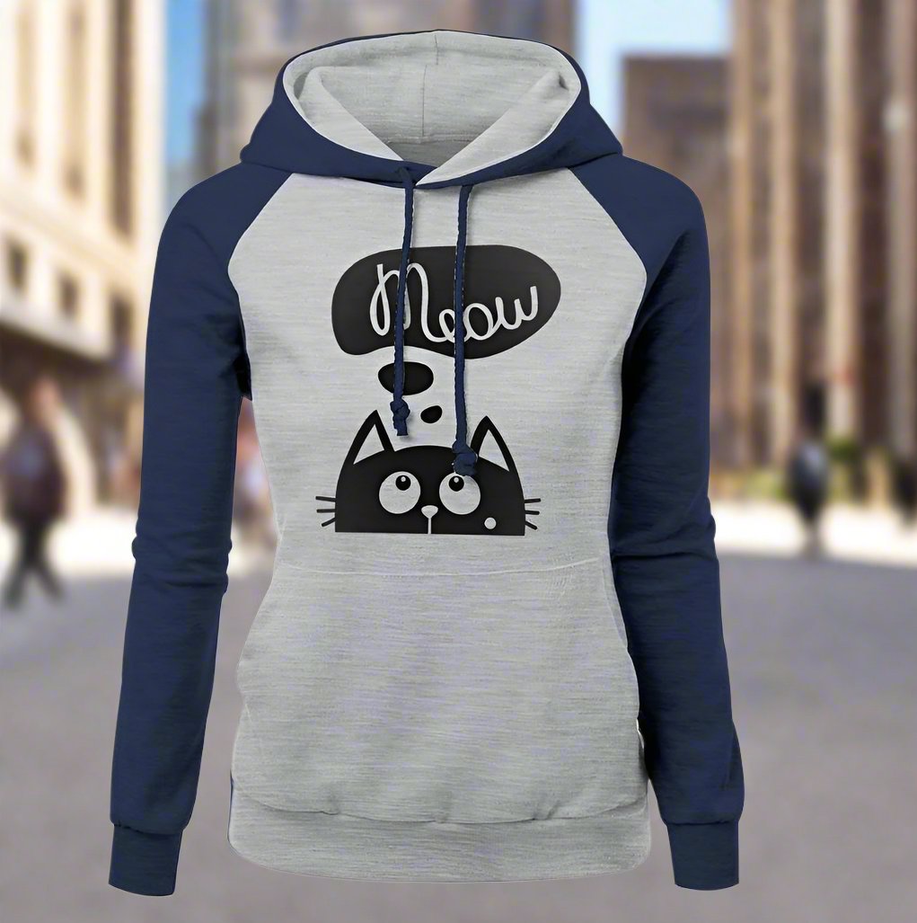 Cat Meow Hoodie with a Collar