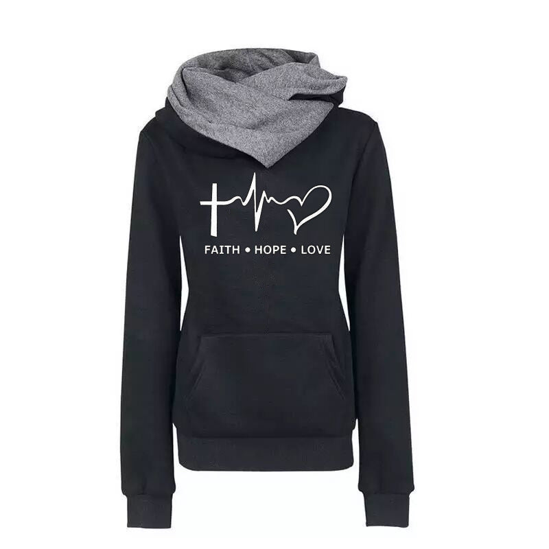 Lapel Graphic Print Hooded Personalized Sweater Bottoming Shirt