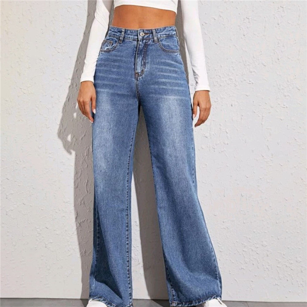 Women's Loose High Waist Wide Leg Jeans