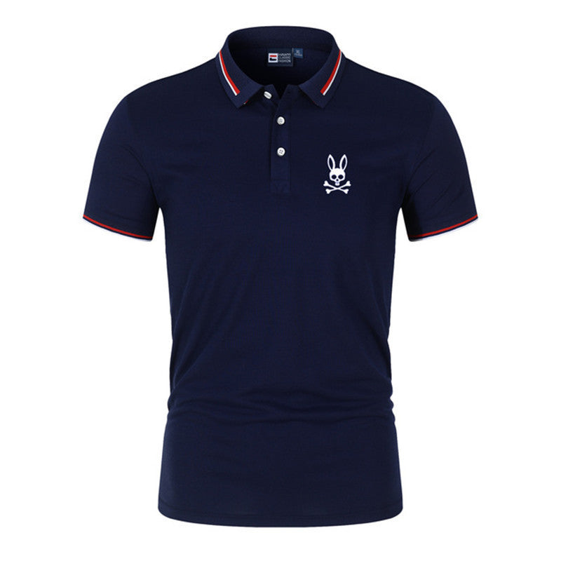 Men's Printed Short-sleeved Polo Shirt