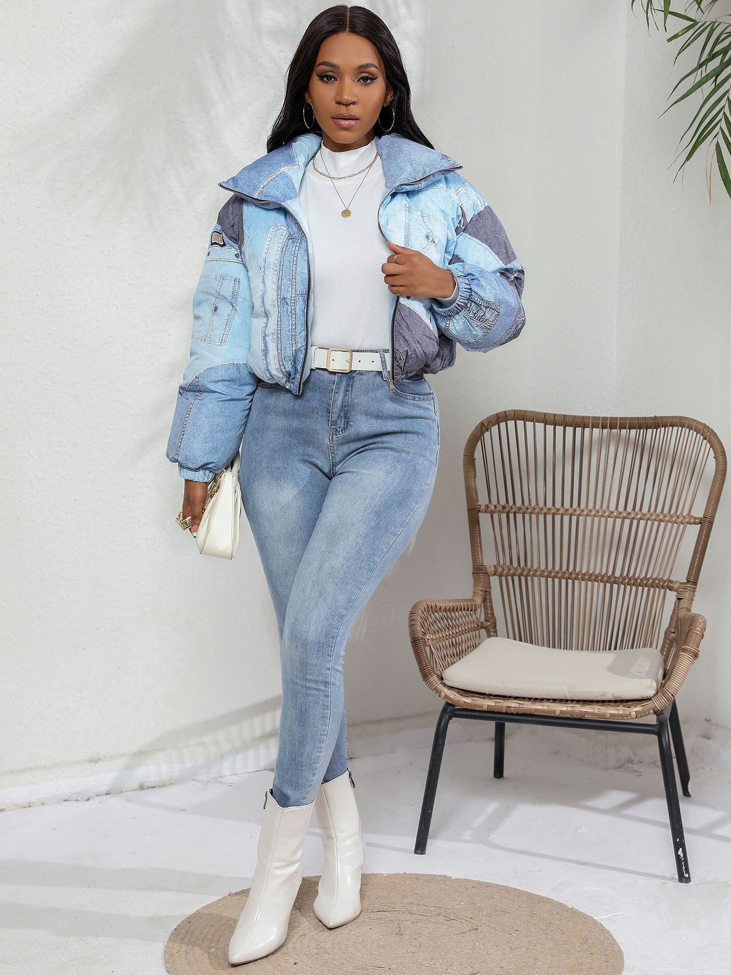 Jacket Denim Printing Cotton Coat Jacket