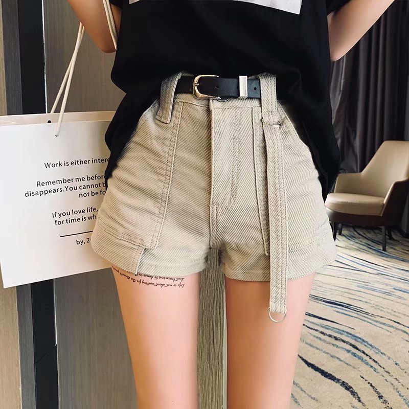 Denim shorts women straight loose women high